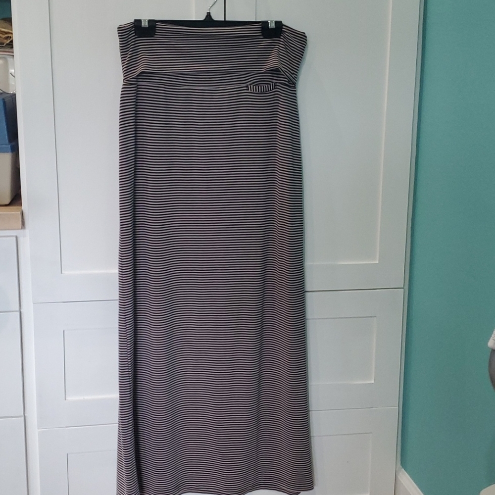 Kavu Black and grey striped Maxi skirt